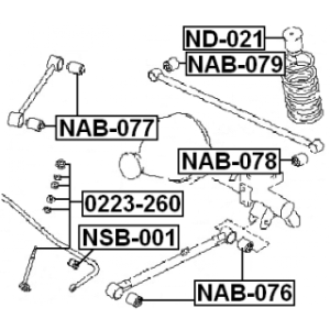 Biellette de barre stabilisatrice arrière FEBEST 0223-260 pour NISSAN, INFINITI 56260-0W001 FEBEST
