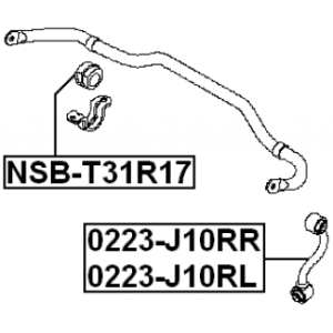 Biellette de barre stabilisatrice arrière gauche FEBEST 0223-J10RL pour NISSAN, RENAULT 55619-JD00A FEBEST