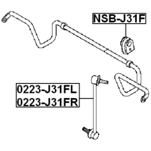Biellette de barre stabilisatrice avant gauche FEBEST 0223-J31FL pour NISSAN 54668-8J000 FEBEST