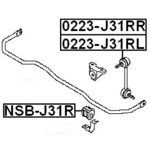 Biellette de barre stabilisatrice arrière gauche FEBEST 0223-J31RL pour CADILLAC, NISSAN, VAUXHALL FEBEST