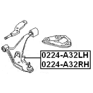 Bras de suspension avant droit FEBEST 0224-A32RH pour NISSAN 54500-31U00 FEBEST