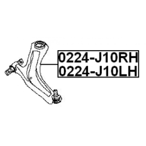 Bras de suspension avant droit FEBEST 0224-J10RH pour NISSAN, RENAULT 54500-BB00A FEBEST