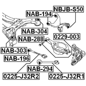 Biellette de suspension arrière FEBEST 0225-J32R1 pour NISSAN, INFINITI 55110-3JA0A FEBEST