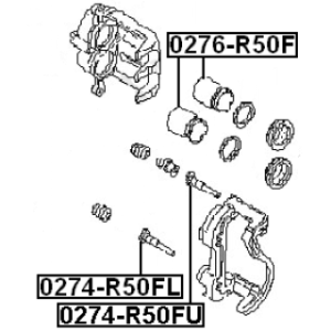 Axe de coulissement d'étrier avant FEBEST 0274-R50FU pour NISSAN, INFINITI 41133-0W700 FEBEST