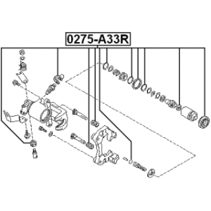 Kit de réparation d'étrier de frein arrière FEBEST 0275-A33R pour NISSAN 44001-3Y500 FEBEST