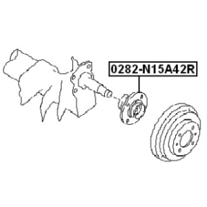 Moyeu de roue arrière FEBEST 0282-N15A42R pour NISSAN 43200-0M800 FEBEST