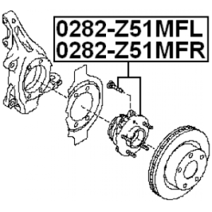 Moyeu de roue avant droit FEBEST 0282-Z51MFR pour NISSAN 40202-1AB0A FEBEST
