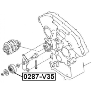Poulie de tension FEBEST 0287-V35 pour NISSAN, INFINITI 11925-AL500 FEBEST