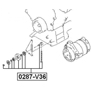 Kit de tendeur de poulie FEBEST 0287-V36 pour NISSAN, INFINITI 11925-4W000 FEBEST
