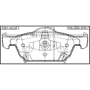 Kit de plaquettes de frein avant FEBEST 0301-ACCF pour HONDA CIVIC, ACCORD FEBEST
