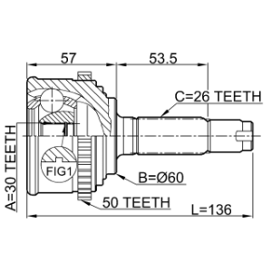 Joint homocinétique extérieur FEBEST 0310-CF4A50 pour HONDA TORNEO, ACCORD FEBEST