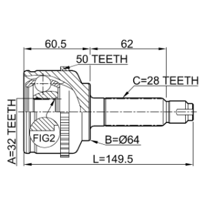 Joint homocinétique extérieur FEBEST 0310-CGA50 pour HONDA ACCORD FEBEST
