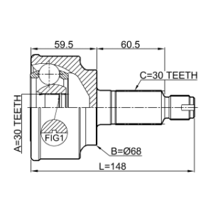 Outer CV Joint FEBEST 0310-CUAT OE Ref 44014-TA0-A00 FEBEST
