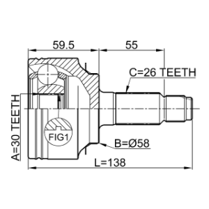 Joint homocinétique extérieur FEBEST 0310-FD pour HONDA 44014-SCD-000 FEBEST