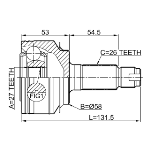 Joint homocinétique extérieur FEBEST 0310-GB3 pour HONDA CITY OE 44014-SYY-000 FEBEST