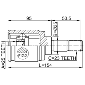 Joint homocinétique intérieur arrière FEBEST 0311-CRVRR pour HONDA 42320-S0E-300 FEBEST