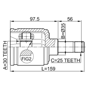 Joint homocinétique intérieur gauche FEBEST 0311-EJLH pour HONDA, ACURA 44306-ST3-G71 FEBEST