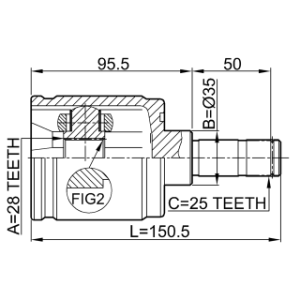 Joint homocinétique intérieur droit FEBEST 0311-LOGRH pour HONDA 44310-S04-300 FEBEST