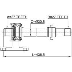 Arbre de transmission (arbre de transmission homocinétique) FEBEST 0312-CRATRH pour HONDA ACCORD, ODYSSEY FEBEST