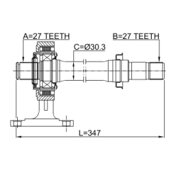 Arbre de transmission FEBEST (essieu CV) 0312-LX15RH pour HONDA 44500-T4P-J00 FEBEST