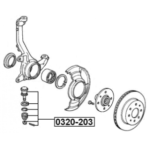 Rotule de bras inférieur avant FEBEST 0320-203 pour HONDA, ACURA 51220-SB0-003 FEBEST
