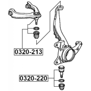 Rotule de bras supérieur avant FEBEST 0320-213 pour HONDA 51450-S01-023 FEBEST