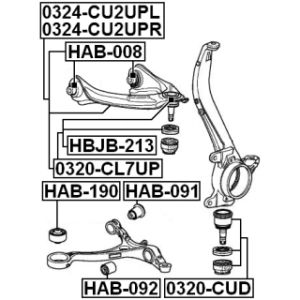 Front Lower Arm Ball Joint FEBEST 0320-CUD OE Ref 51220-TA0-A02 FEBEST