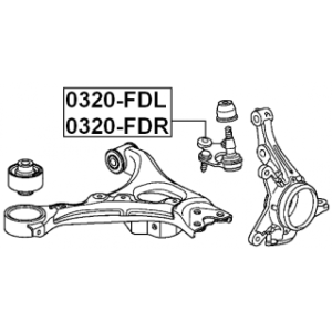 Rotule inférieure avant gauche FEBEST 0320-FDL pour HONDA CIVIC FEBEST