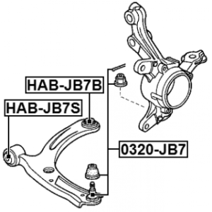 Rotule de bras inférieur avant FEBEST 0320-JB7 pour HONDA LIFE, ZEST FEBEST
