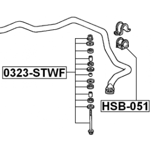 Biellette de barre stabilisatrice avant FEBEST 0323-STWF pour HONDA SMX, STEPWGN FEBEST
