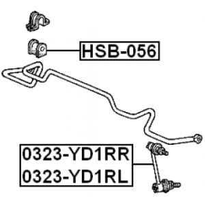Biellette de barre stabilisatrice arrière droite FEBEST 0323-YD1RR pour ACURA, HONDA PILOT, MDX FEBEST