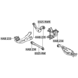 Bras de suspension arrière FEBEST 0325-RWR pour HONDA ACCORD, CIVIC FEBEST
