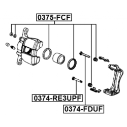 Kit d'étrier de frein FEBEST 0375-FCF pour HONDA 01463-T2G-A00 FEBEST