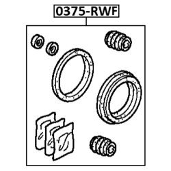 Étrier de frein FEBEST 0375-RWF pour HONDA, MITSUBISHI FEBEST