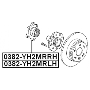 Moyeu de roue arrière FEBEST RH 0382-YH2MRRH pour HONDA ELEMENT FEBEST