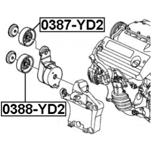 Poulie de renvoi FEBEST 0388-YD2 pour HONDA, FORD, ACURA, CADILLAC FEBEST