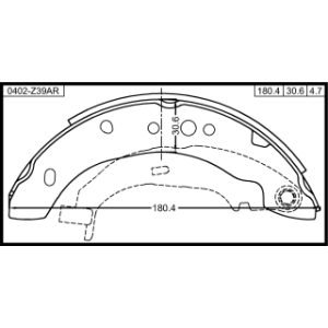 Kit de mâchoires de frein arrière FEBEST - Kit 0402-Z39AR pour MITSUBISHI COLT FEBEST