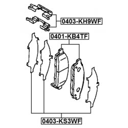 Jeu de plaquettes de frein FEBEST 0403-KS3WF pour MITSUBISHI OE 4605A197 FEBEST