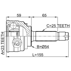 Joint homocinétique extérieur FEBEST 0410-003 pour MITSUBISHI, EAGLE, PLYMOUTH MB526972 FEBEST