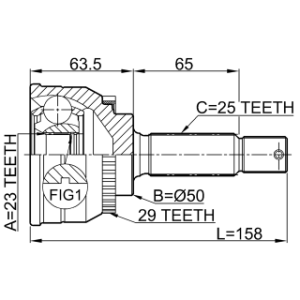 Joint homocinétique extérieur FEBEST 0410-005A29 pour TOYOTA HIACE FEBEST