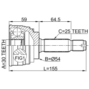 Joint homocinétique extérieur FEBEST 0410-009 pour MITSUBISHI, EAGLE, PLYMOUTH MB837433 FEBEST
