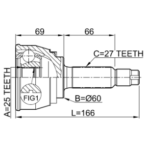 Joint homocinétique extérieur FEBEST 0410-023 pour MITSUBISHI DIAMANTE FEBEST