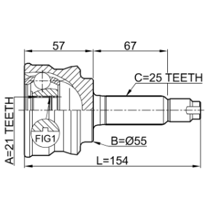 Joint homocinétique extérieur FEBEST 0410-043 pour MITSUBISHI COLT FEBEST