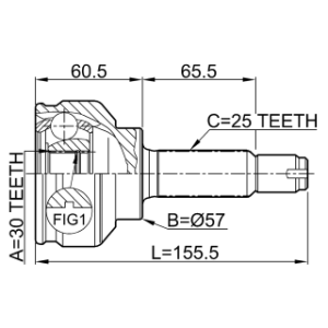 Joint homocinétique extérieur FEBEST 0410-CS3A pour MITSUBISHI LANCER FEBEST