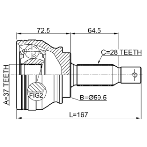 Joint homocinétique extérieur FEBEST 0410-CW6 pour MITSUBISHI OUTLANDER FEBEST