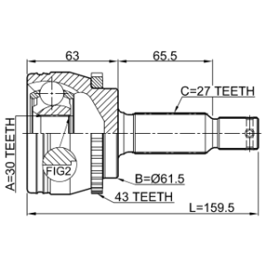 Joint homocinétique extérieur FEBEST 0410-D81WA43 pour MITSUBISHI ENDEAVOR FEBEST