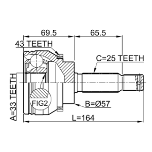 Joint homocinétique extérieur FEBEST 0410-DJ24A43 pour MITSUBISHI GALANT FEBEST