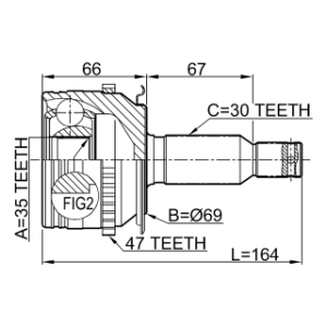 Joint homocinétique extérieur FEBEST 0410-KB4A47 pour MITSUBISHI 3815A181 FEBEST