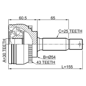 Joint homocinétique extérieur FEBEST 0410-N94A43 pour MITSUBISHI SPACE FEBEST