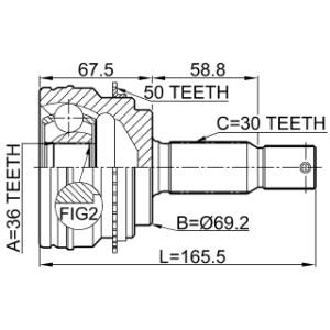 Joint homocinétique extérieur FEBEST 0410-V97A50 pour MITSUBISHI SHOGUN FEBEST